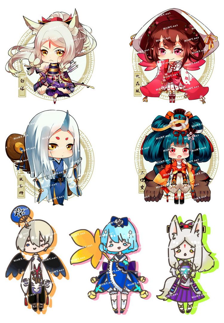 中号f0252-35阴阳师q版卡通动漫电脑手机旅行拉杆箱贴纸防水