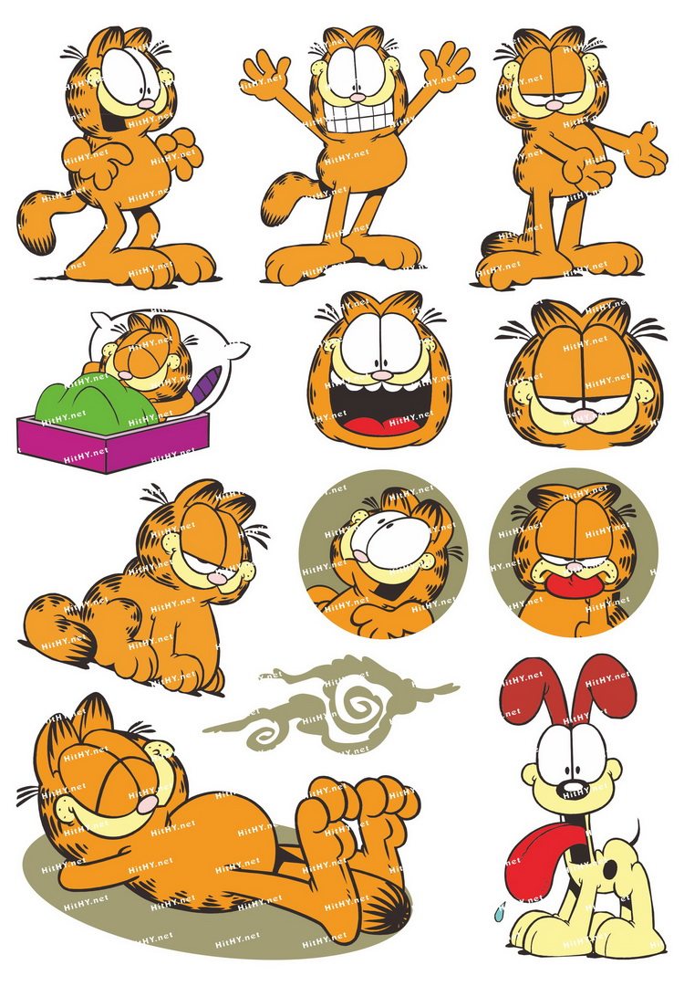 中号f0022-02加菲猫garfield-卡通动漫-笔记本电脑汽车旅行箱贴纸