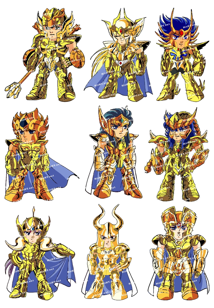 中号f0170-05圣斗士星矢q版卡通动漫笔记本电脑旅行箱贴纸防水