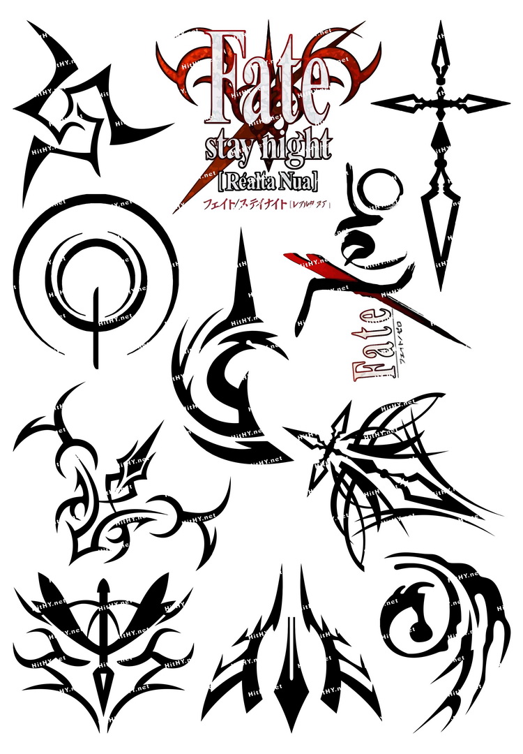 小号F0152-14FateZerostaynight咒印卡通动漫笔记旅行拉杆箱贴纸