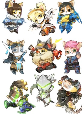 大号F0257-06守望先锋OW动漫笔记本电脑手机旅行拉杆箱贴纸防水