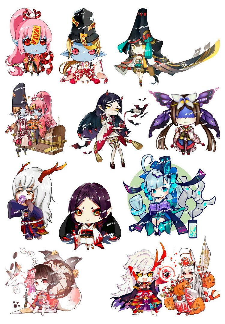大号f0252-07阴阳师q版卡通动漫电脑手机旅行拉杆箱贴纸防水