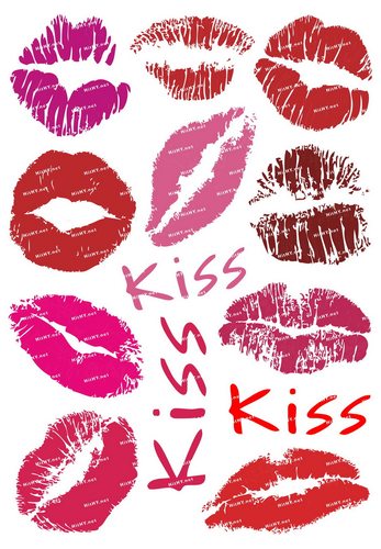 中号F0044-01KISS 吻 唇印个性潮牌笔记本手机电脑汽车旅行箱贴纸