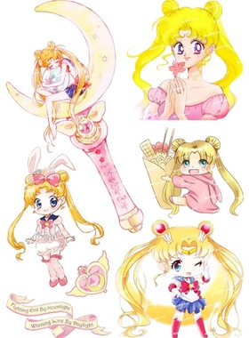 中号F0110-16美少女战士SailorMoon卡通动漫电脑手机旅行箱贴纸