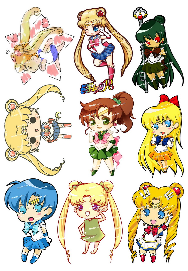 小号f0110-02美少女战士sailormoon卡通动漫可爱萌电脑旅行箱贴纸