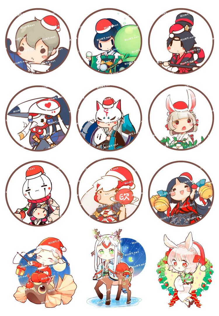 中号f0252-13阴阳师圣诞q版卡通动漫电脑手机旅行拉杆箱贴纸防水