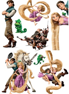 大号F0301-01魔发奇缘长发公主卡通动漫笔记本电脑汽车旅行箱贴纸