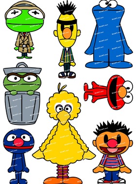 中号F0005-06芝麻街Sesame Street卡通动漫旅行拉杆箱贴纸防水