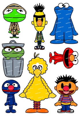 中号F0005-06芝麻街Sesame Street卡通动漫旅行拉杆箱贴纸防水