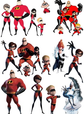 小号F0208-01超人特工队卡通动漫笔记本电脑旅行拉杆箱贴纸防水