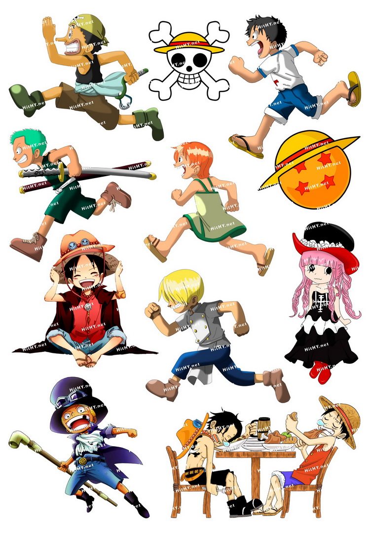 小号f0017-02海贼王q版卡通动漫笔记本滑板旅行拉杆箱贴纸防水