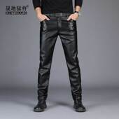 男修身 韩版 帅气摩托车青年男士 皮裤 加绒加厚冬季 保暖皮毛一体