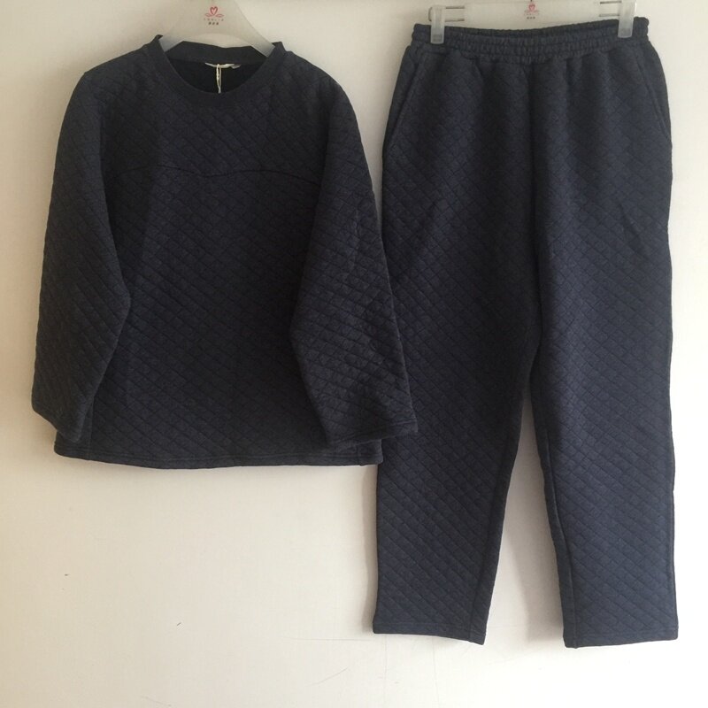 康妮雅家居服睡衣秋冬真空薄夹棉保暖圆领长袖长裤女套装专柜正品