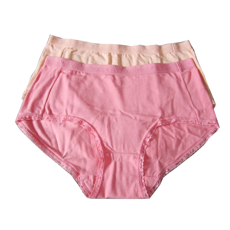 莫代尔高腰花边三角内裤现货