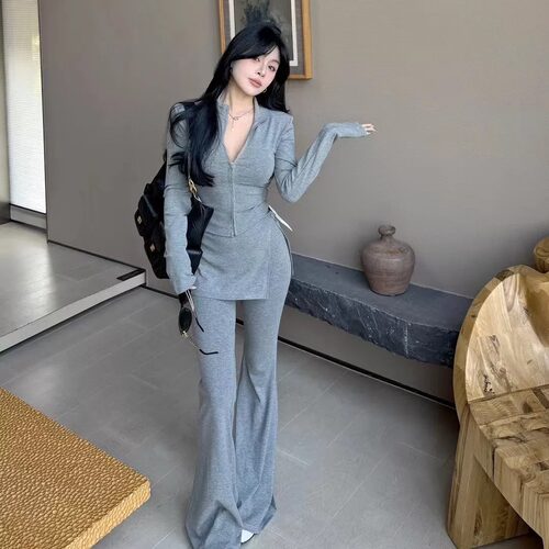 秋季新款韩版拉链显瘦三件套女