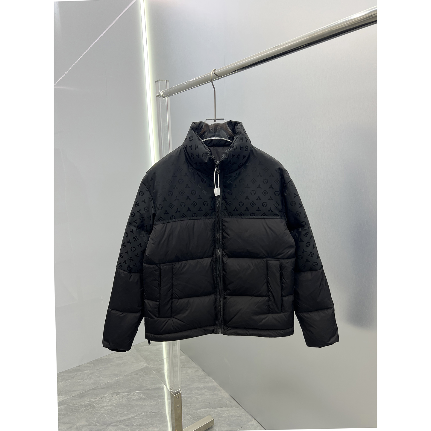 欧洲站高端潮牌欧货2025冬季厚款时尚拼接立领修身男士羽绒服外套