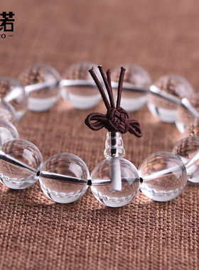 5A天然白水晶手链14-18MM男款