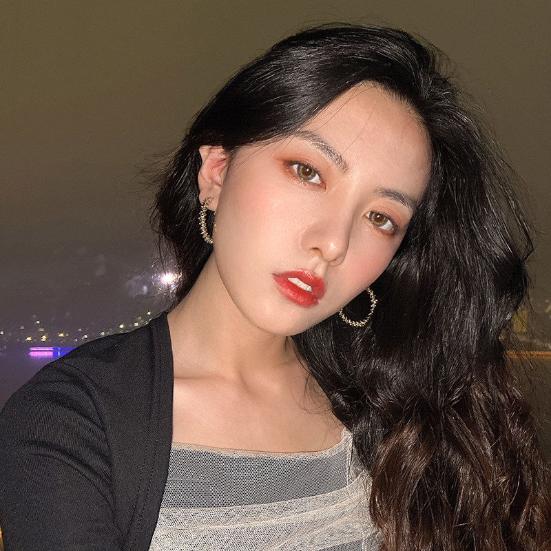 CARING KOKO 2021 NEW TRENDY HOOP EARRINGS WOMENS PERSONALITY EXAGGERATED FASHION STUD SIMPLE EARRINGS