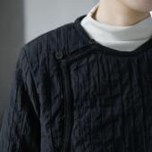 原创中国美学绗条夹棉上衣复古茶服 斜襟七分袖 薄棉衣不规则外套