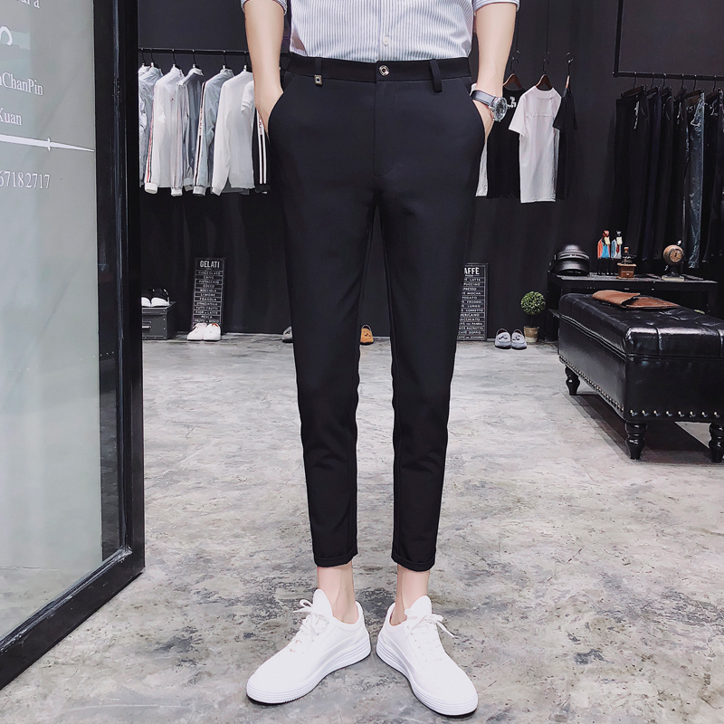 秋季韩版潮流男士英伦青年九分裤