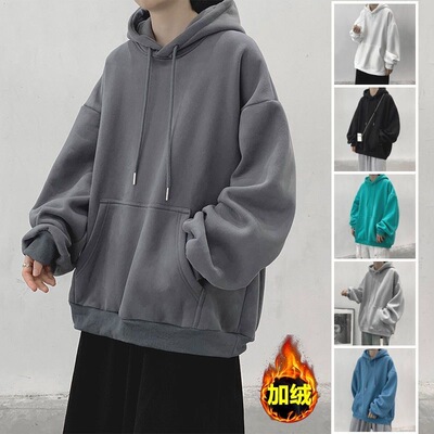 Velvet hoodie style autumn and winter top winter coat卫衣