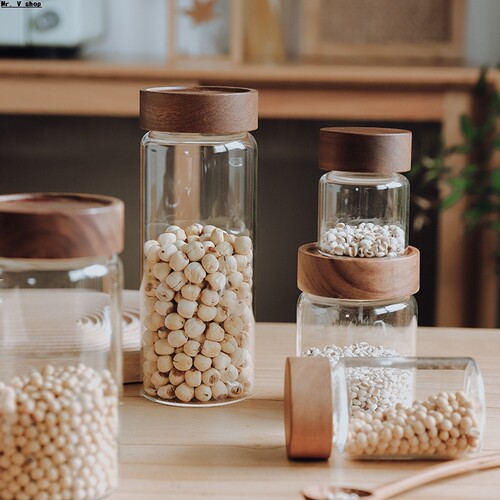 Home sealed jar, kitchen storage, transparent plastic jar家