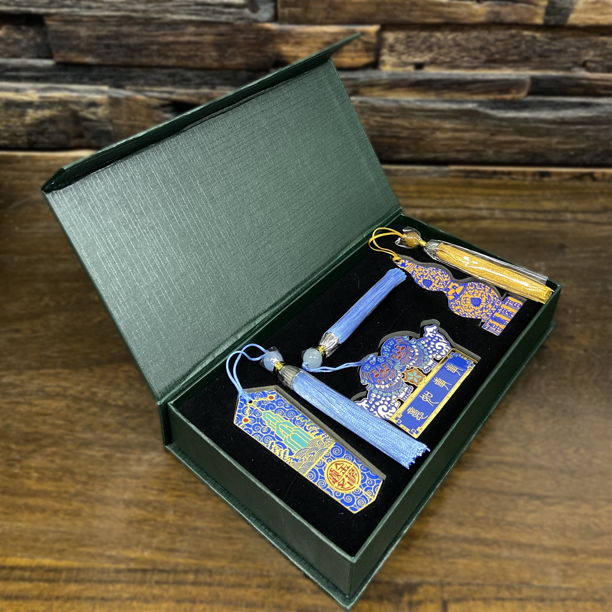 泰山三宝书签礼盒 狮子 葫芦 玉圭