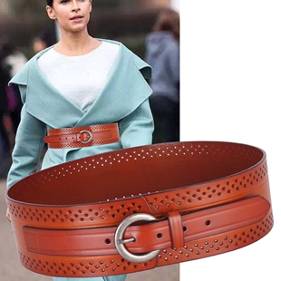 真皮宽腰封百搭女装 饰头层纯牛皮皮带休闲大衣束腰配连衣裙子腰带