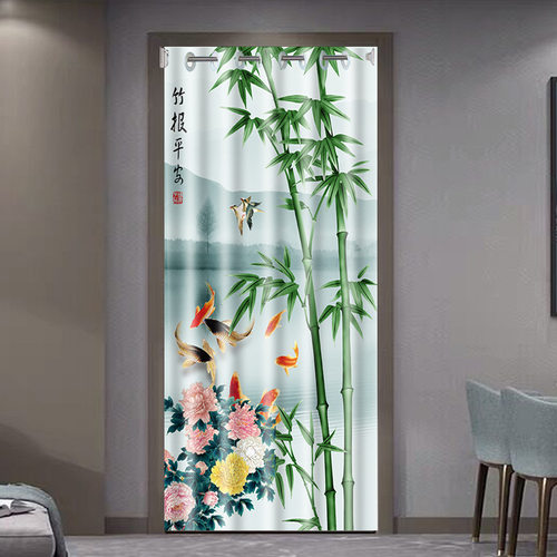 免打孔门帘隔断帘布艺试衣间厨房