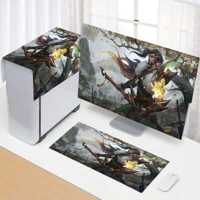 台式电脑防尘罩27英寸三件套曲