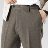 冬款羊毛毛呢西裤磨毛修身休闲裤卡其K8092-P80无影墙(138），男装休闲裤，电商A159