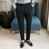 秋冬韩版修身西裤小脚休闲裤刺绣青年K976-1-P65深灰（98），男装西裤，电商A159