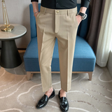 小直筒西裤后腰松紧弹力休闲裤男浅灰K8060-P60北辰（98），男装西裤，电商A159