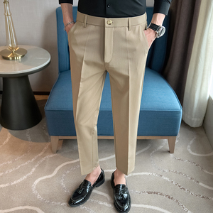 小直筒西裤 后腰松紧弹力 休闲裤男 浅灰K8060-P60北辰（98）图片