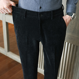 秋冬木棉绒西裤松紧腰修身休闲裤咖色K8093-P72（128）柏悦风，男装休闲裤，电商A159