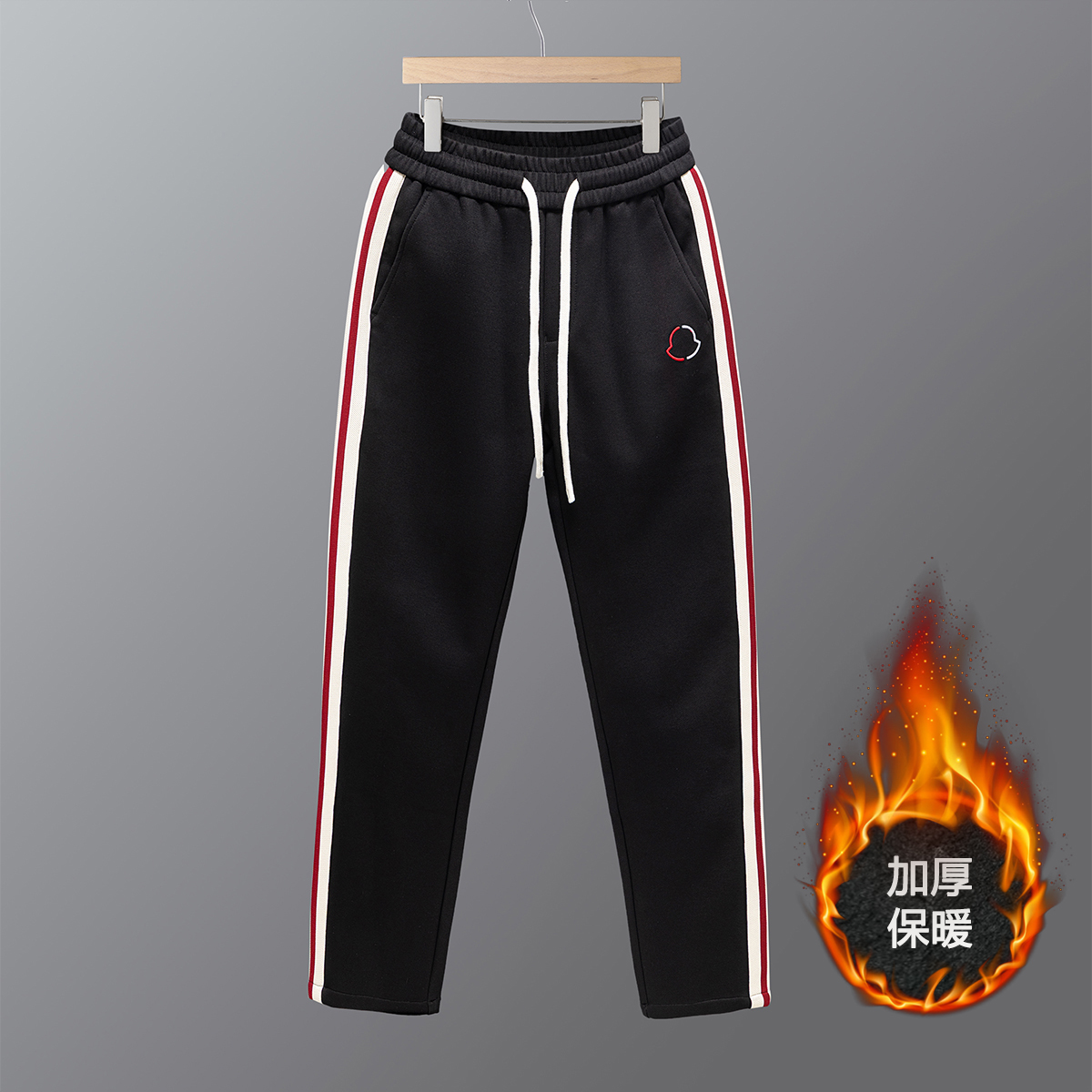 秋冬运动裤松紧腰系绳休闲裤黑色K9060加绒-P62一口价（118），女装休闲裤，电商A159