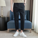 冰丝高弹棉布休闲裤弹力腰休闲裤男K8062-P65黑色（98），男装休闲裤，电商A159