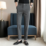 春夏韩版修身西裤长裤休闲裤男青年K905-1中灰-P65新(98)，男装西裤，电商A159