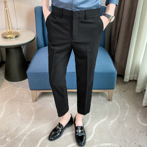 春夏韩版修身西裤 9分裤男休闲裤青年潮 黑色 K769-P50（88）,男装西裤,电商A159