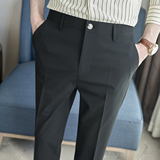 春夏小直筒西裤9分裤男青年简约休闲ZK538-P60黑色（98），男装西裤，电商A159