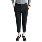 秋冬韩版条纹9分休闲裤修身西裤男青年潮K779-P60灰色（98），男装西裤，电商A159