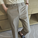 春夏小直筒西裤9分裤男青年简约休闲ZK535-P65黑色（98），男装西裤，电商A159