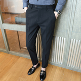 冬款毛呢长裤暗条纹保暖磨毛休闲裤男卡其K8032-P65(98），男装棉衣，电商A159