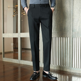 冬款毛呢西裤修身休闲裤磨毛黑色K8073-P65柏悦风(98），男装西裤，电商A159