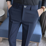 秋冬款纯色休闲西裤长裤修身休闲裤黑色K9019-P72(118），男装西裤，电商A159