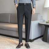 秋冬款纯色休闲西裤长裤修身休闲裤黑色K9019-P72(118），男装西裤，电商A159