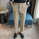 小直筒西裤后腰松紧弹力休闲裤男黑色K8060-P60北辰（98），男装西裤，电商A159