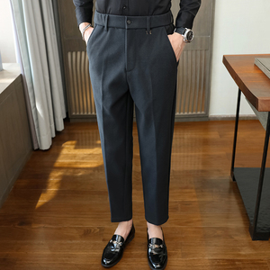冬款毛呢松紧腰休闲西裤宽松磨毛  米杏K8070-P65柏悦风(98）图片