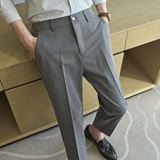 春夏小直筒西裤9分裤男青年简约休闲ZK538-P60灰色（98），男装西裤，电商A159