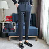 高弹修身西裤秋冬青年韩版西裤男休闲裤黑色K8030-P40特价，男装西裤，电商A159